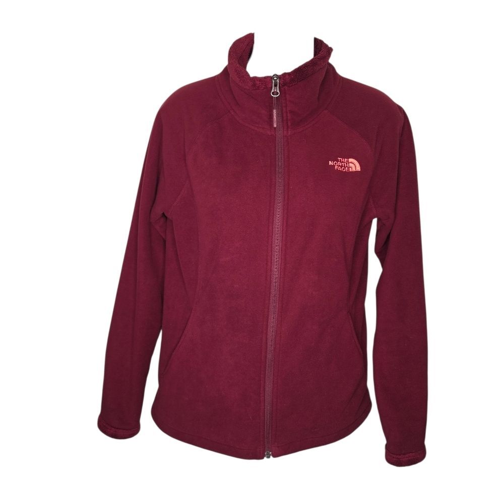 The North Face Women's Maroon Fleece Lined Full-zip Jacket Size Small